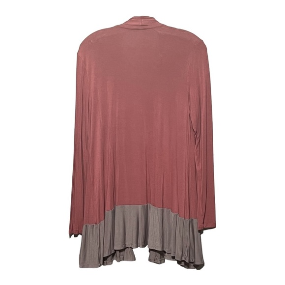 LOGO Lori Goldstein Fluid Open Front Cardigan Lightweight Lagenlook Minimalist - Picture 2 of 11